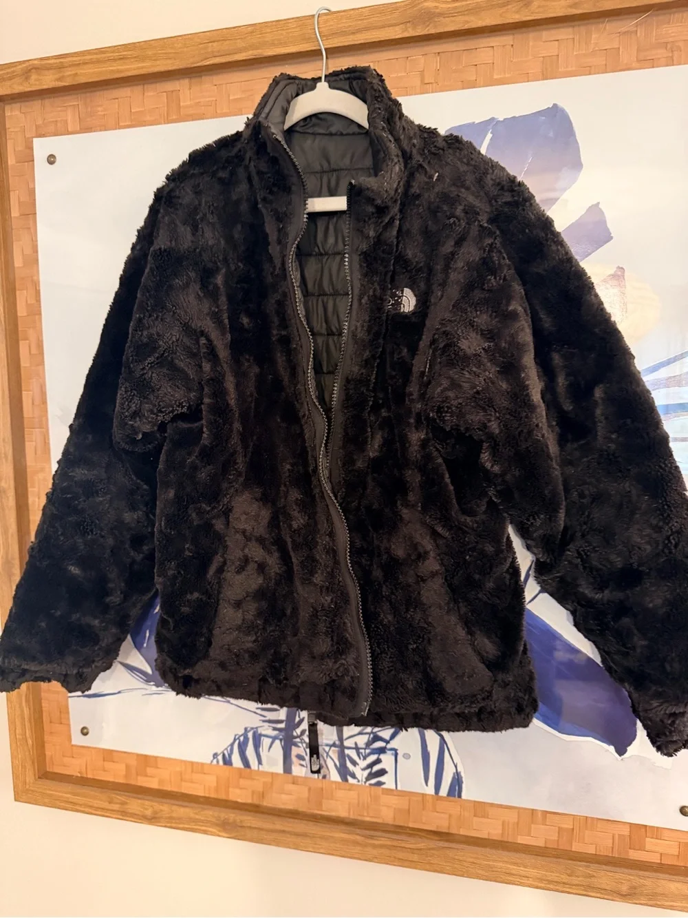 The North Face REVERSIBLE Girls Black Quilted Puffer Jacket with Plush Lining